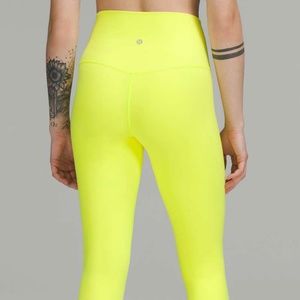 Lululemon Align HR Pant 25"  Neon Yellow Size 8